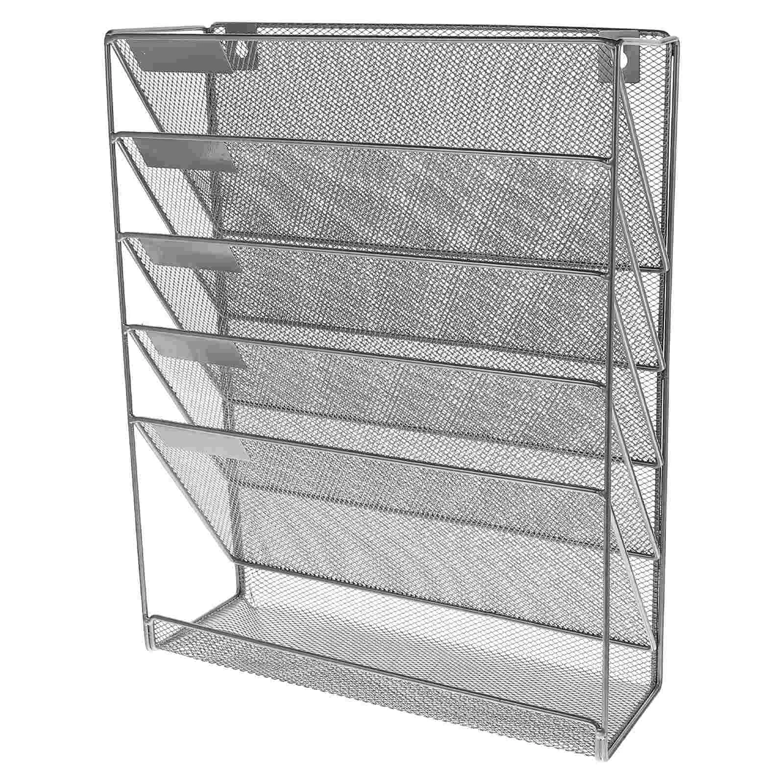 

Holder Wall Rack Magazine File Hanging Mail Paper Document Metal Mounted Organizer Office Folder Mesh Mount