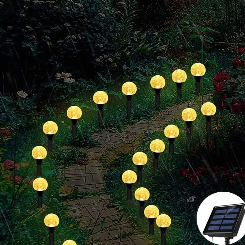 

10/15/20/30 LED Solar Outdoor Fairy Lights , Globe Waterproof Stake Lights, Mini Crystal Bubble Garden Yard Lights for Wedding