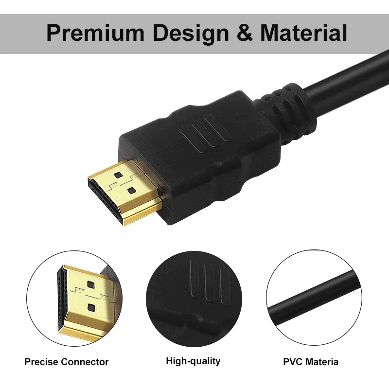 Фото Кабель HDMI PssPzz 4K 60 Гц, кабель HDMI «папа-папа», высокоскоростной кабель HDMI 2.0 с 18 Гбит/с для UHD Samsung TV, монитора, PS4/3, Xbox One №2