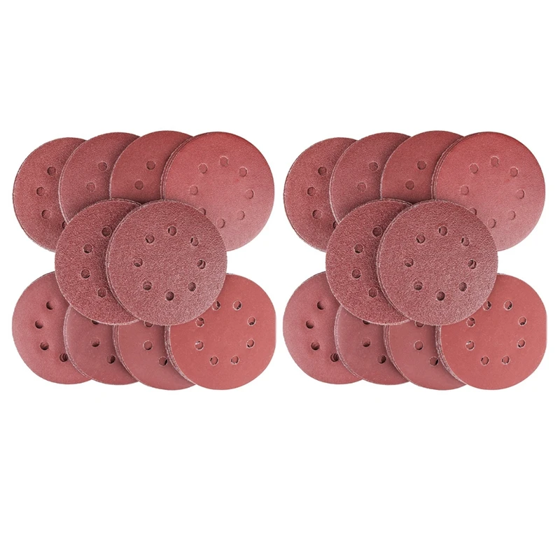 

160PCS Sanding Discs Pads, 40 60 80 100 120 150 180 240 320 400 Grits 8-Holes Sandpaper Assorted