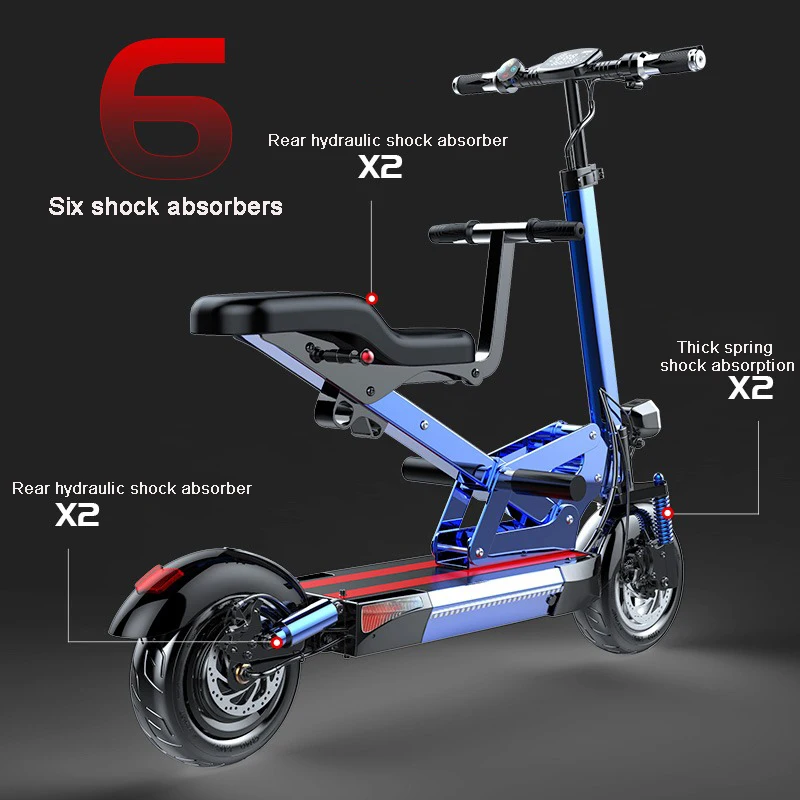 Высокоскоростной скутер 48 в 500 Вт для родителей и детей 10-дюймовый Электрический