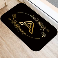 golden letter pattern kitchen bath entrance door mat coral velvet carpet doormat indoor floor mats anti slip rug home decor