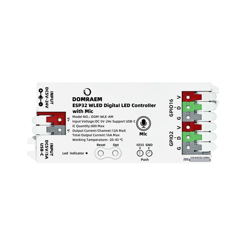 

DOMRAEM DOM-WLE-AM контроллер светодиодных лент с микрофоном