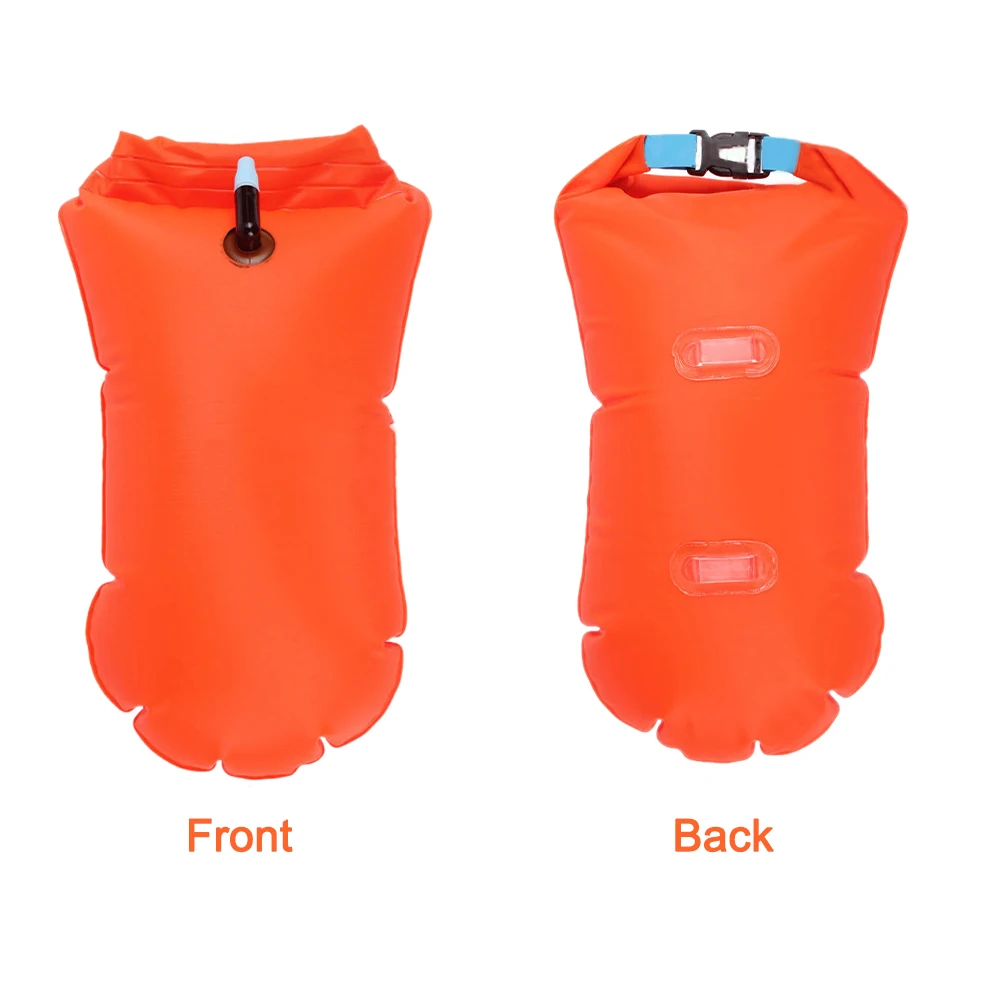 

10L Safety Float Waterproof Inflatable Dry Bag Swimmers Highly Visible Training With Waist Belt Water Sports Surfing PVC