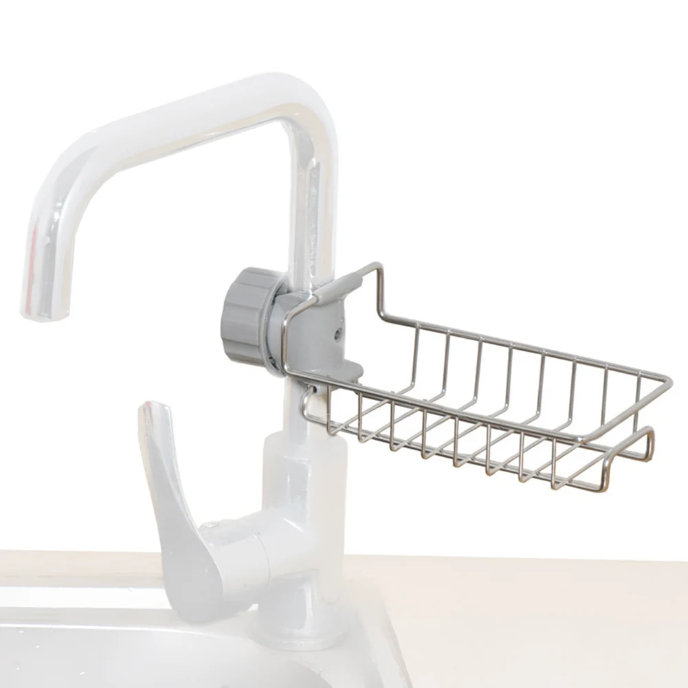 

Серебряный нержавеющий зажим для смесителя, стеллаж для хранения для фильтрации воды, для всякой всячины, органайзер для ванной комнаты