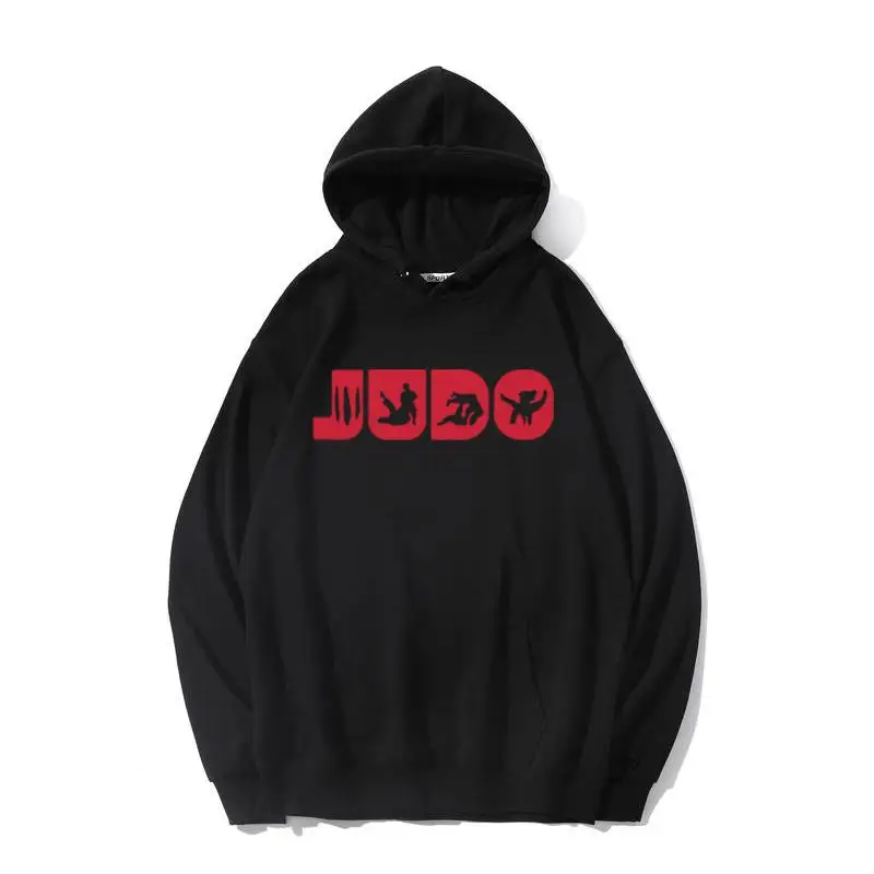 

Худи джудо из хлопка с длинным рукавом и круглым вырезом в стиле Харадзюку