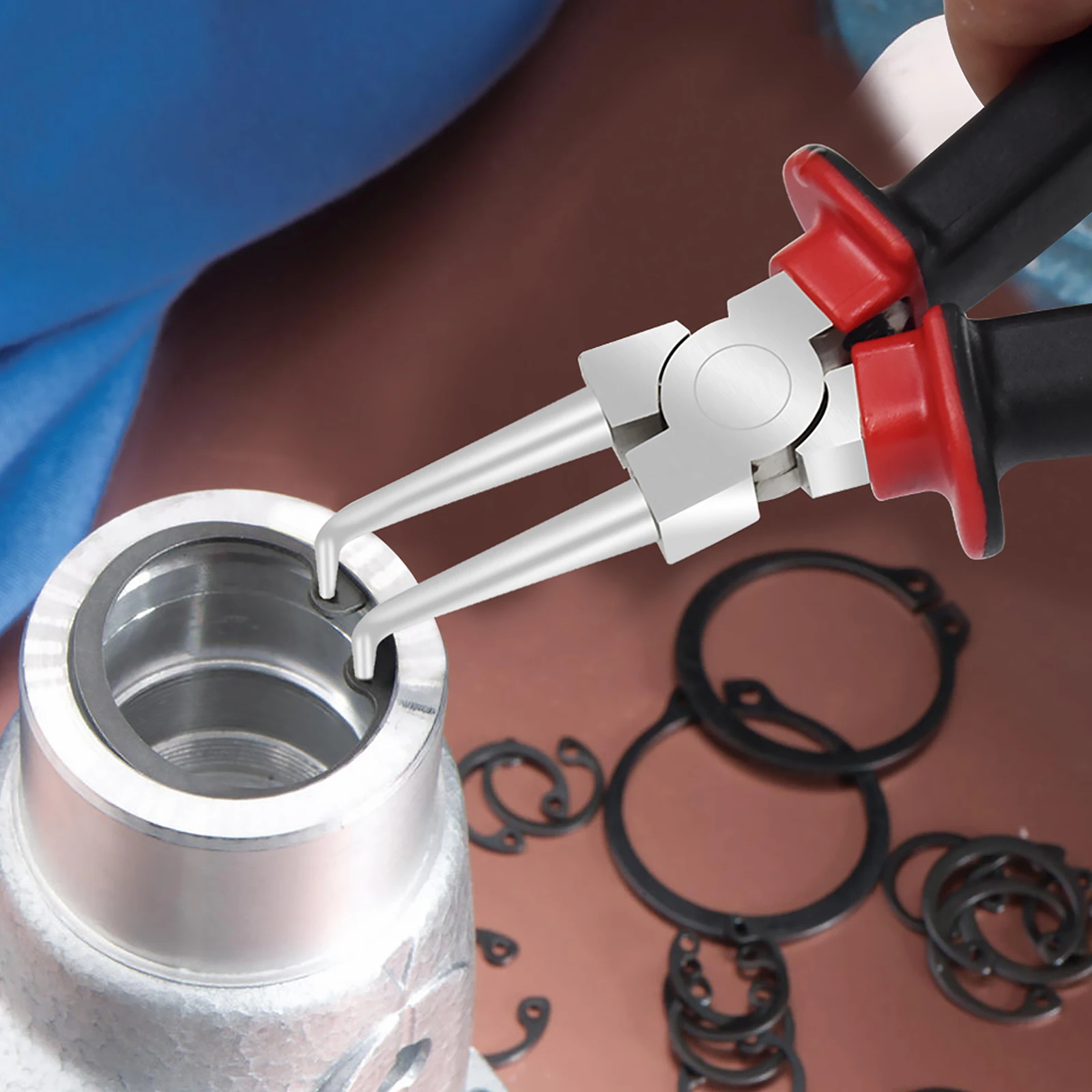 NEWACALOX набор плоскогубцев для стопорных колец внутренние внешние изогнутые