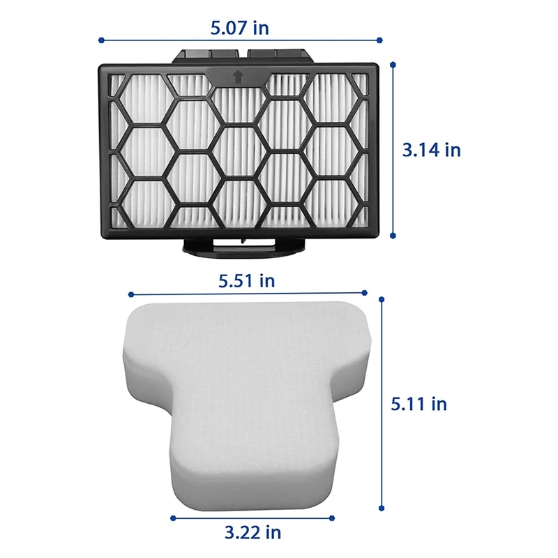

Vacuum Filter Replacement Kit For Shark Self-Cleaning Brushroll & Duoclean Powerfins Canister Vacuum CZ2001, CZ351