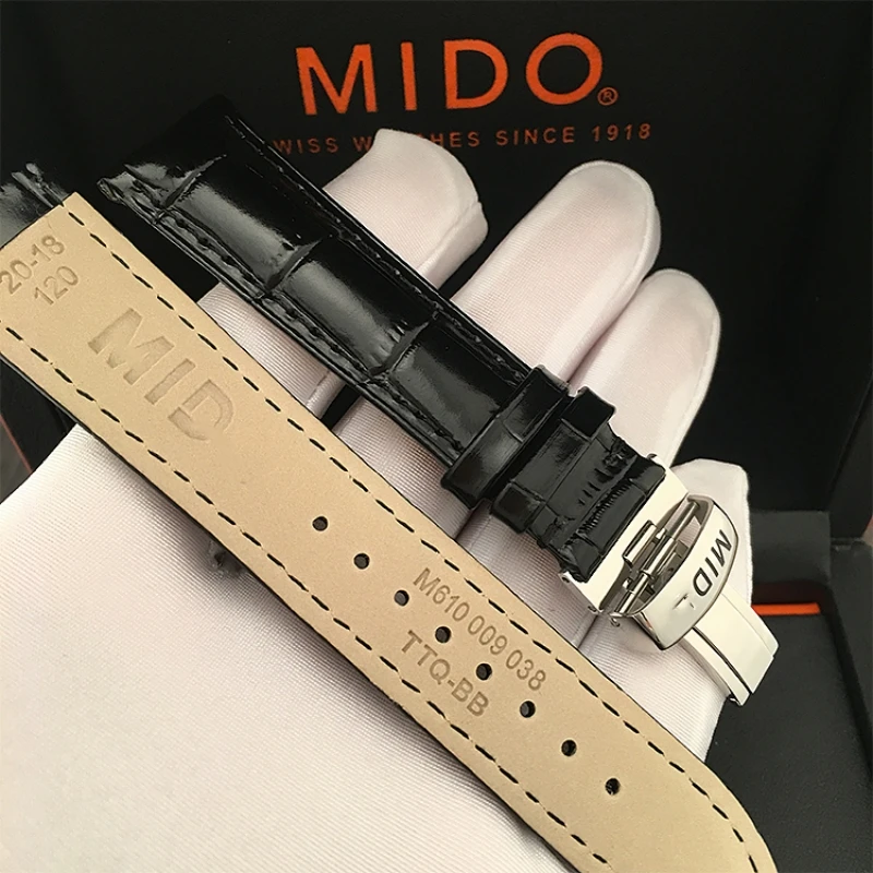Cow Leather Watchband For MIDO Baroncelli Ocean Star Commander Multifort M005 M024 Cowhide Strap 20mm 21mm 22mm 23mm Bracelet