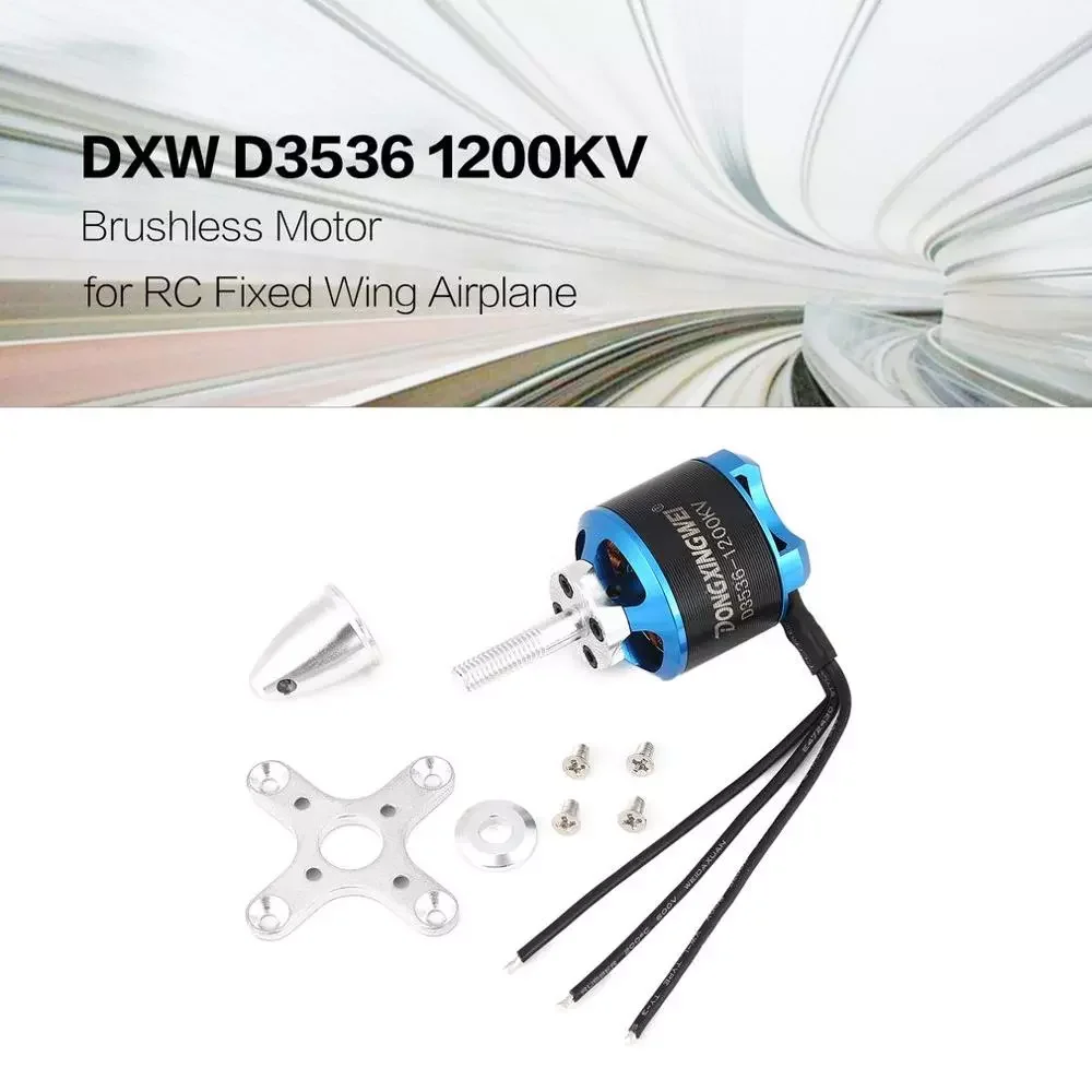 

DXW A2212 D3536 1000KV 1200KV 2-4S 3.17mm Outrunner Brushless Motor for RC FPV Fixed Wing Drone Airplane Aircraft 1047 Propeller