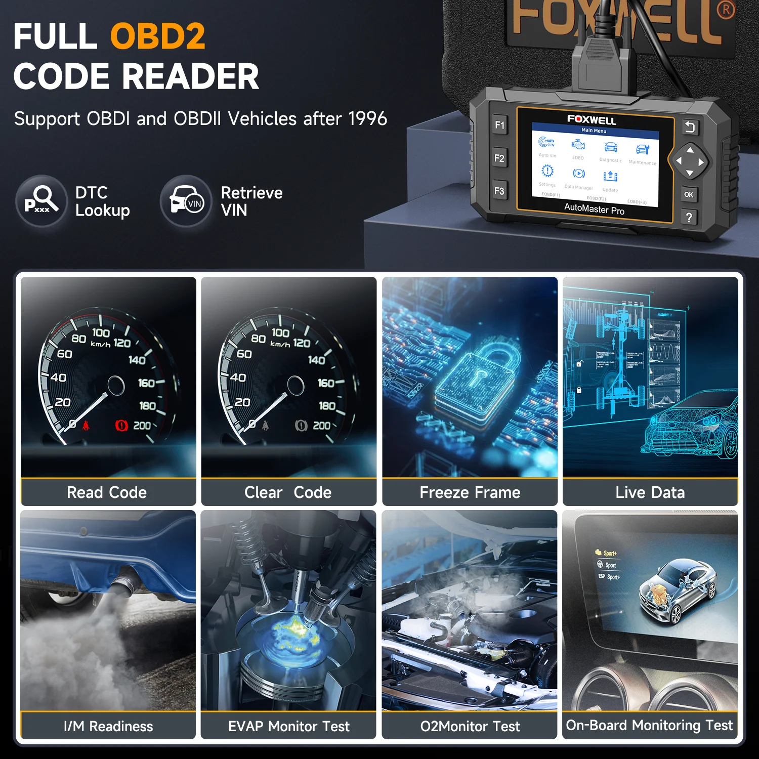 Foxwell NT624 Elite OBD2 EOBD Автомобильный сканер Полный системный считыватель кодов EPB Oil Reset