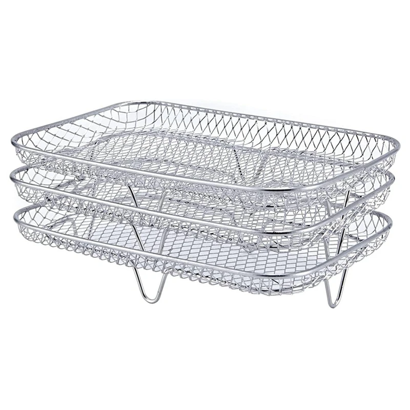 

Multi-Layer Air Fryer Rack For Dual Air Fryers, Double Basket Air Fryers Dehydrator Racks For Ninja Foodi DZ201 DZ100