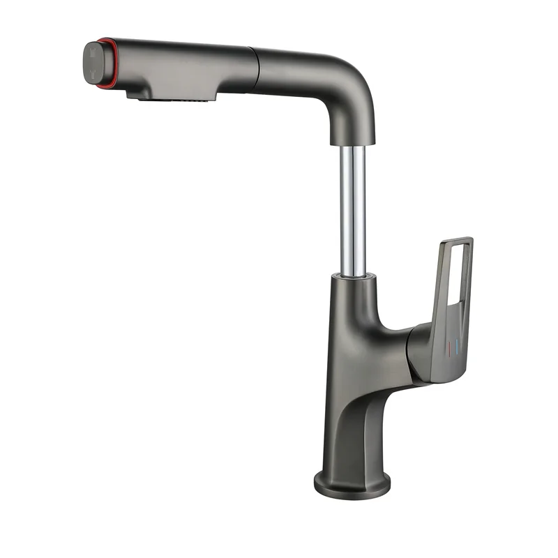 

Роскошный смеситель для раковины в ванную комнату, вращающийся на 360 градусов черный смеситель для раковины, смеситель для холодной и горяч...