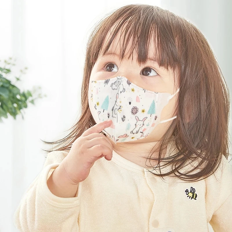Детская одноразовая маска для лица "Младенец" 3D-респиратор с 3-мя слоями, пылезащитная с фильтром, с принтом динозавра "Дети".
