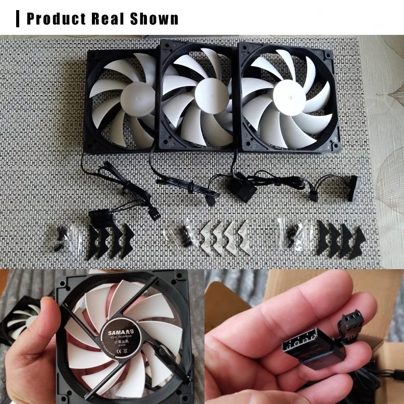 sama 3pcs computer case fan silent 3pin 120mm 1200rpm pc cooler case of fans 12v fix speed no led light 40000h quiet cooling fan free global shipping