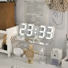 스마트 3D 디지털 알람 시계, 홈 장식, 온도 날짜 시간, 북유럽 대형 시계, 정원 시계