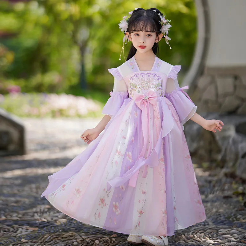 Винтажное китайское традиционное элегантное цветочное вышитое сказочное платье