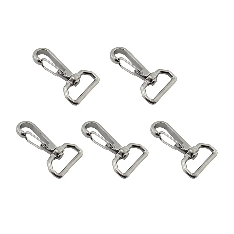 

5Pcs Marine Stainless Steel 304 Boat Quick Release Swivel Eye Snap Hook Scuba Diving Dog Chain Bolted Carabiner for 25mm Straps