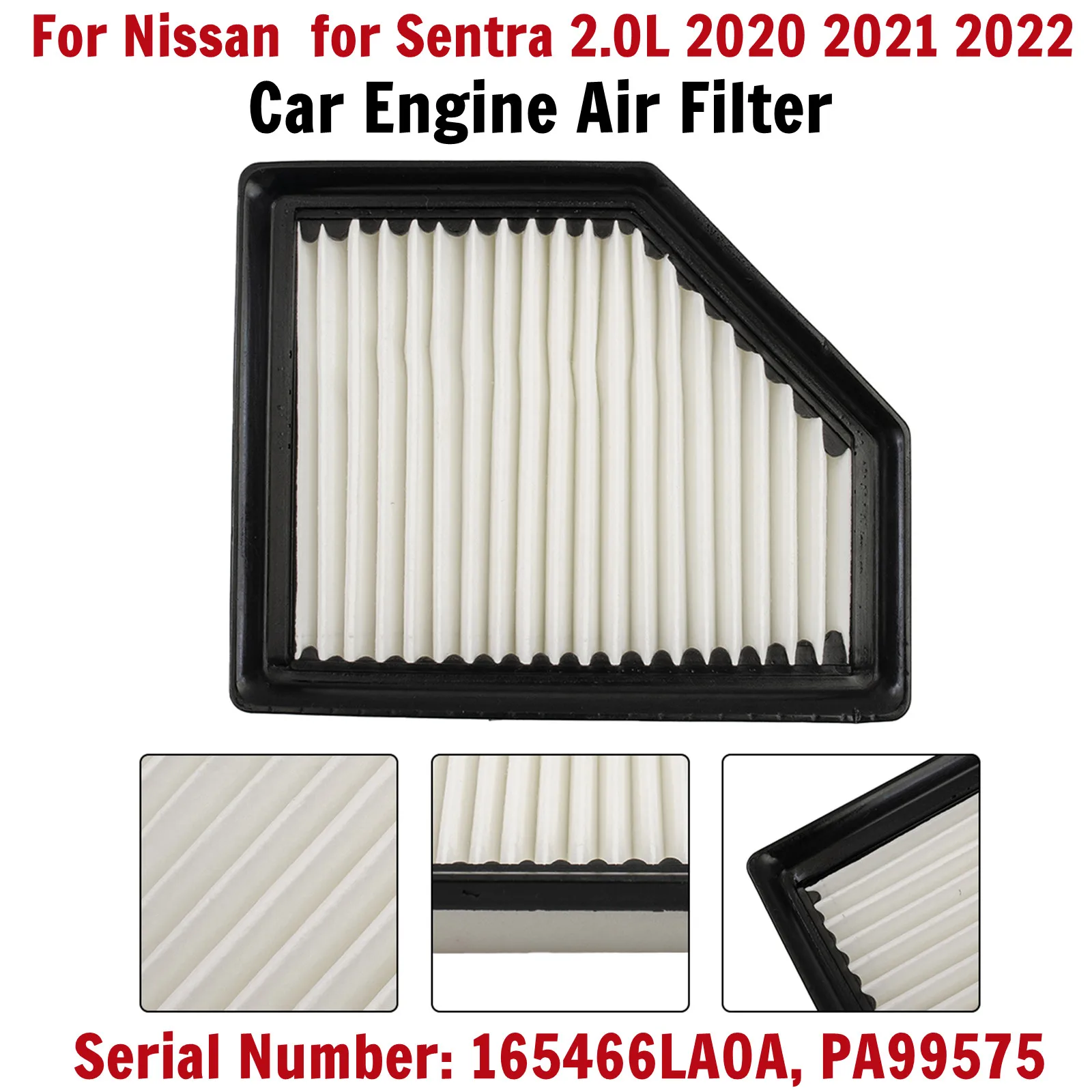 

Воздушный фильтр двигателя автомобиля 165466LA0A PA99575 для Nissan Sentra 2.0L 20-2022 предотвращает пыль или другой грязь от ввода двигателя
