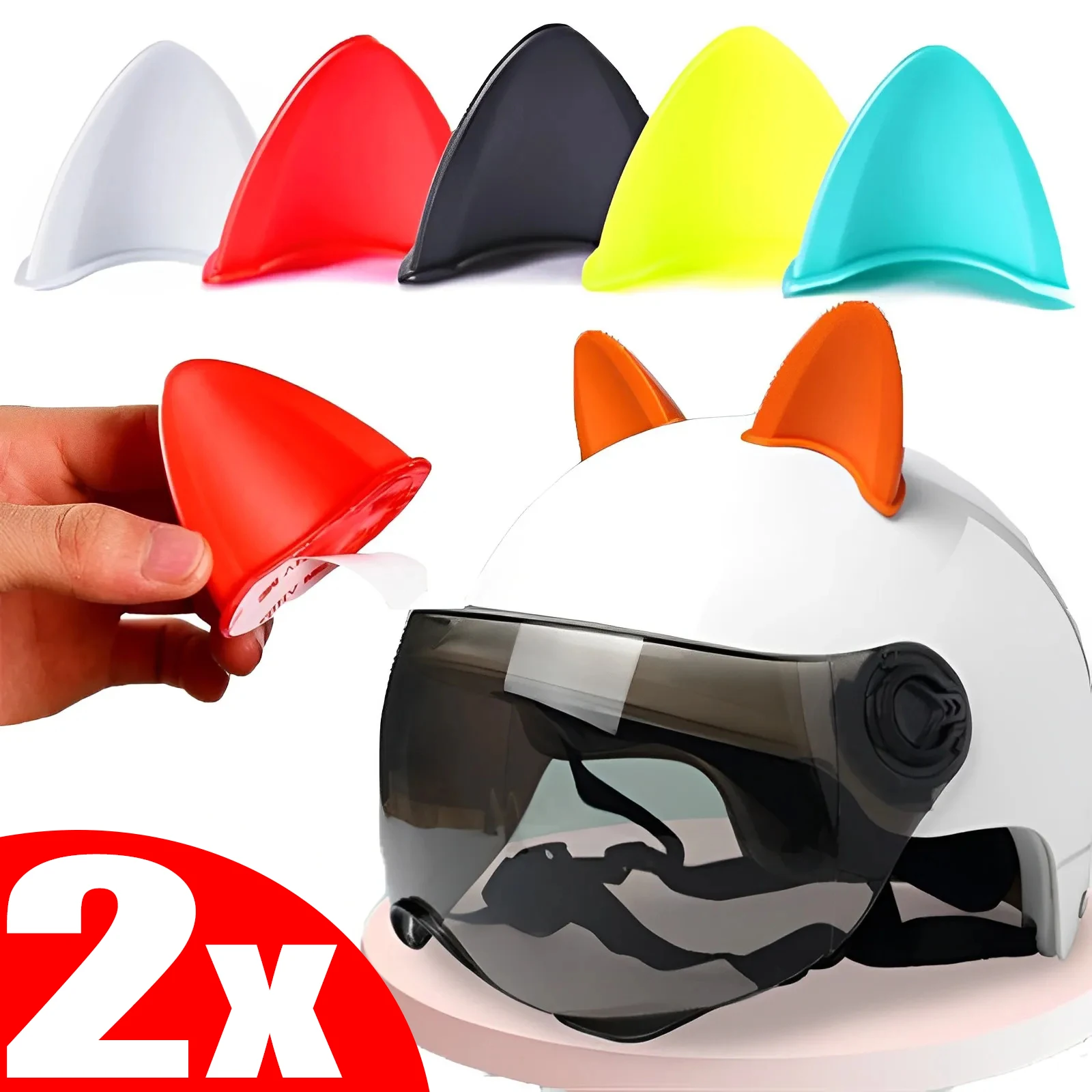

Universal Helmet Cat Ears Decoration Motorcycle Electric Car Driving Styling Cute Cat Ears Stickers Decor Helmet Accessories