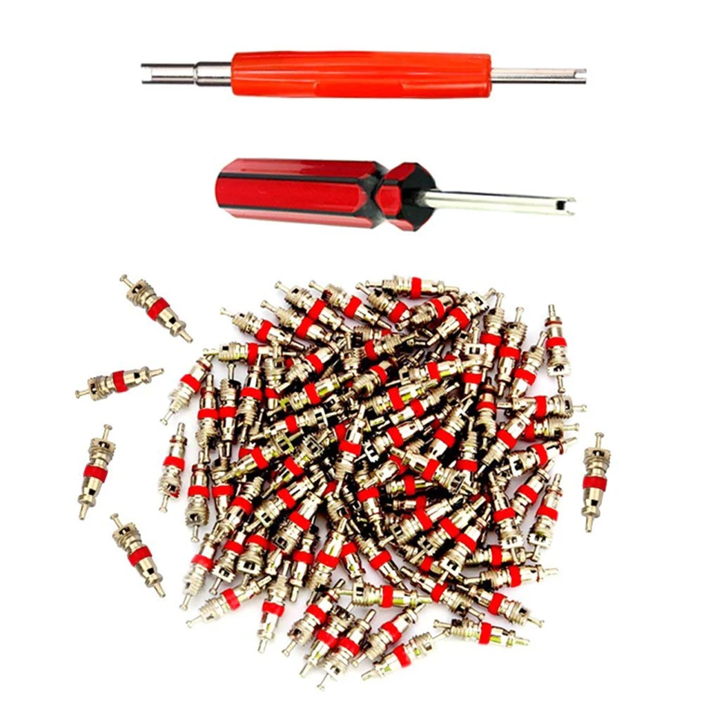 

102PCS Set Car Truck Replacement Tire Tyre Valve Stem Core Dual Single Head Valve Core Remover Tire Repair Tool Set