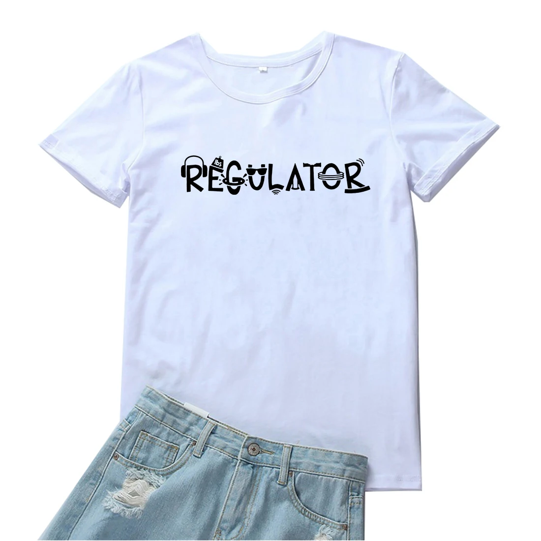 

Regulator Women Tshirt Fashion Cute Aesthetic Word Graphics Tees Women Funny Letter Print Women Tshirt O-neck T Shirt Women