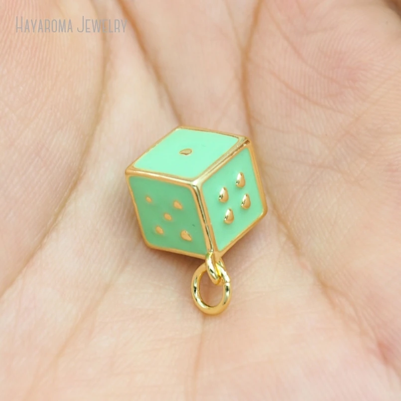 5 шт. оптовая продажа ювелирных изделий кулон золотого цвета эмаль медь зеленые