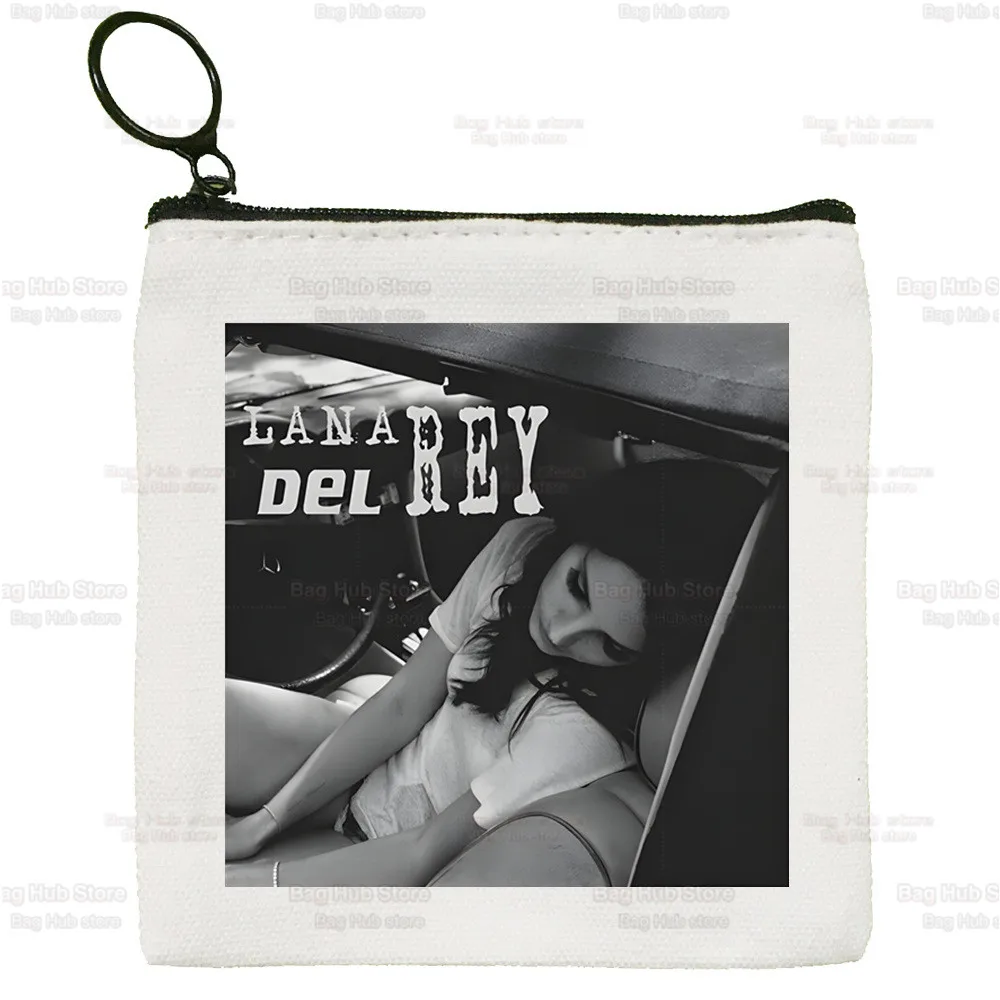 Lana Del Rey Singer Fans Just for Life Canvas Bag Pure White Bag, Zipper Bag Coin Bag Coin Bag Clutch Bag