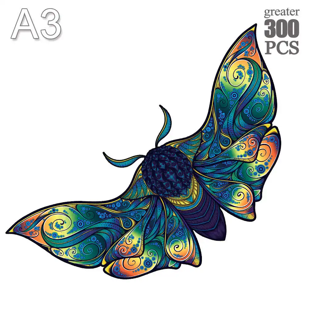 

Animal Wooden Puzzle 2022 for Kids Adults Creative Butterfly Wooden Jigsaw Puzzle Educational Toys Wood Jigsaw Puzzle gifts