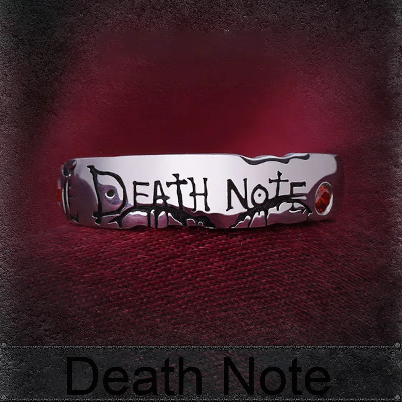 Кольцо аниме Death Note Yagami для мужчин и женщин регулируемое светло-серебристое