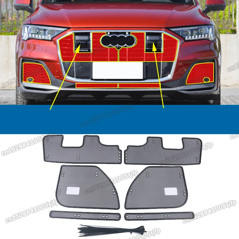 

car front grille anti-insect mouse net mesh for audi q7 2020 2021 2022 2023 exterior accessories styling protector grill parts