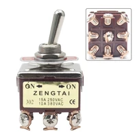zengtai 302 250v 15a on 2 position 9 pins brass mini toggle switch