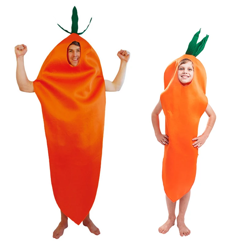 

Umorden Parent-Child Vegetable Carrot Costume Adult Child Kids Family Funny Purim Halloween Party Fancy Dress Cosplay