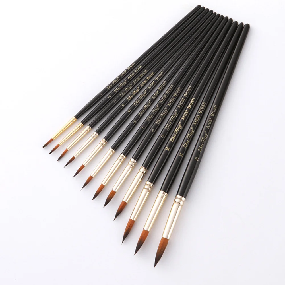 

Brushes Set Brush Painting Acrylic Artist Watercolor Oil Nylon Craft Miniature Paintbrushes Detail Fine Drawing Artis Roller