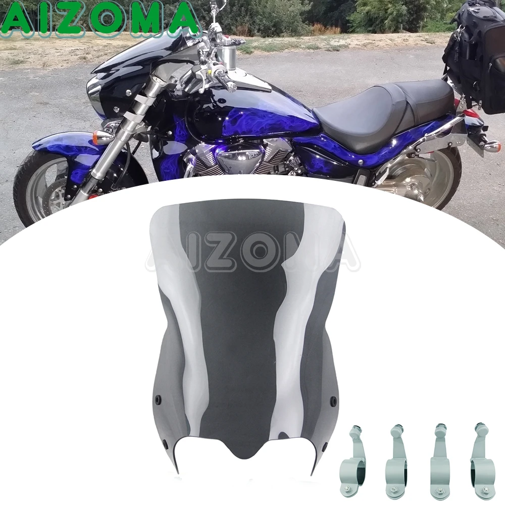 Motorcycle Front Windshield Windscreen Wind Deflector For Suzuki Boulevard M109R Boss Limited Edition M50 M90 M109 RZ/R2 06-16