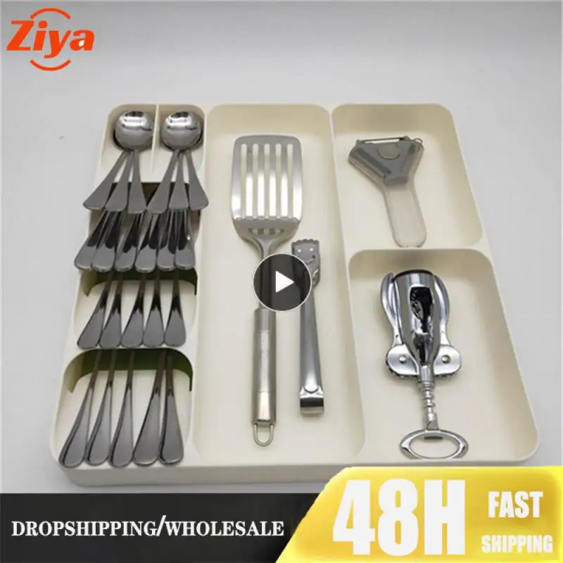 

Storage Tools Storage Cabinet Drawer Divider Versatile Fork Storage Box 40.5x16.5x5.5cm Store Organizer Cutlery Storage Tray Pp