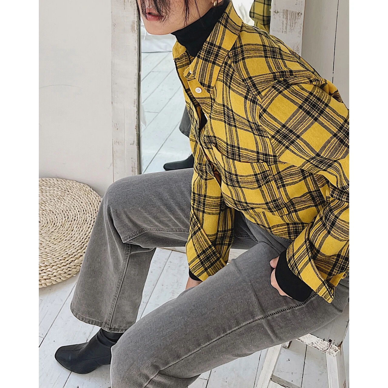 

2022 Za Woman Plaid Blouses Shirt Female Clothing Fashion Tunics Top Sweater Oversized Cheap Free Shipping Star Long Sleeve Oem