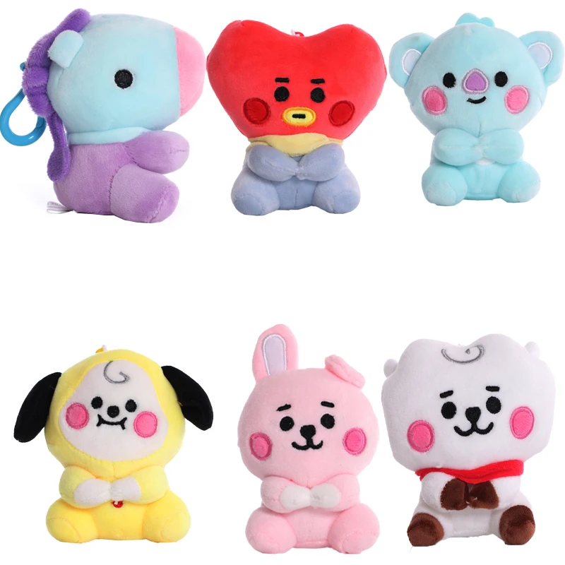 

12 см Милая кавайная Bt21Btss мультяшная плюшевая кукла овечка коала любовь печенье маленькая Желтая Собака плюшевое украшение