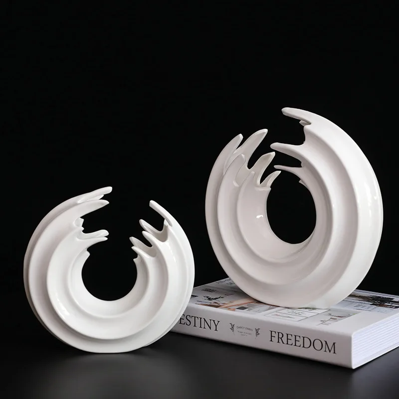 

Light luxury creative crafts ornaments modern simple model room sales office home wave vase decorations