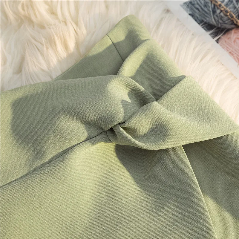 Solid Color A- Line Suit Shorts Female 2023 Spring and Summer Versatile High Waist Slimming Loose Small Wide Leg Short Pants