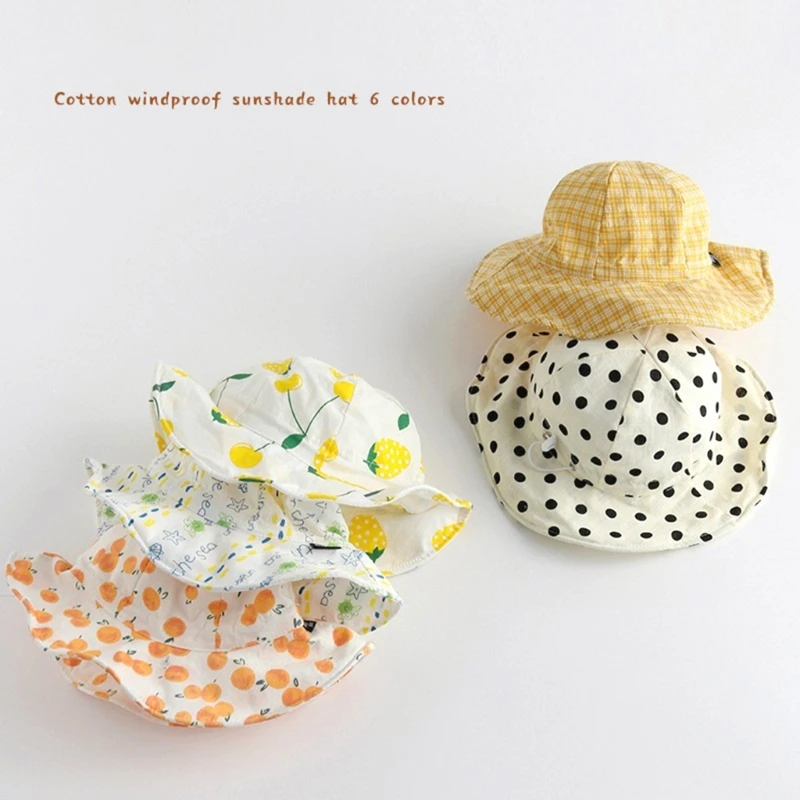 

Панама с защитой от ветра, детская шапка с принтом, для мальчиков и девочек, унисекс, шляпа рыбака на шнурке