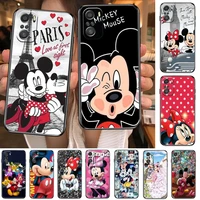 for xiaomi redmi note 10s 10 9t 9s 9 8t 8 7s 7 6 5a 5 pro max phone case black cover disney minnie mouse anime