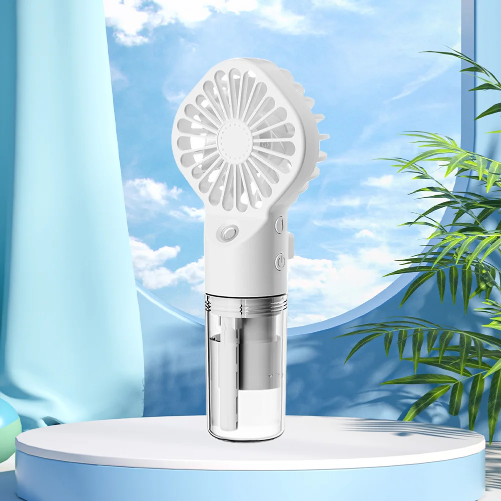 

Handheld Desk Misting Fan USB Rechargeable Portable Water Cooling Fan 4 Speed Humidification Fan Low Noise for Home/Office/Dorm