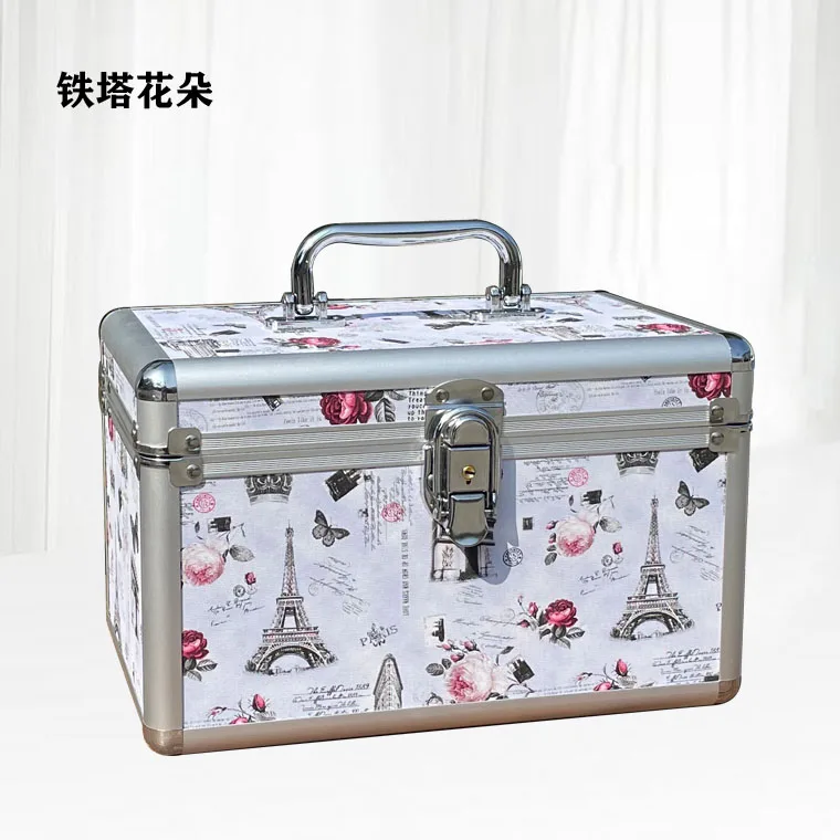 

Double Layer Aluminum Alloy Box Beauty Nail Box Ear Picking Tool Box Pedicure Technician Tool Box Makeup Storage Box
