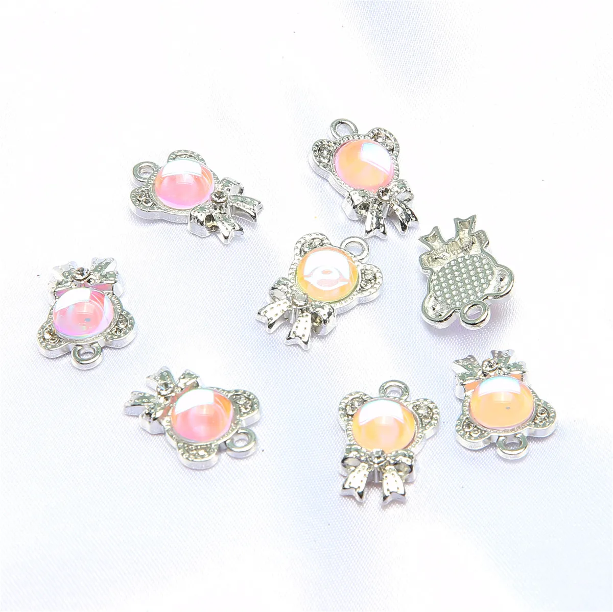 50 шт. 19*13 мм цветной бант медведь сплав кулон DIY модное ожерелье серьги материалы