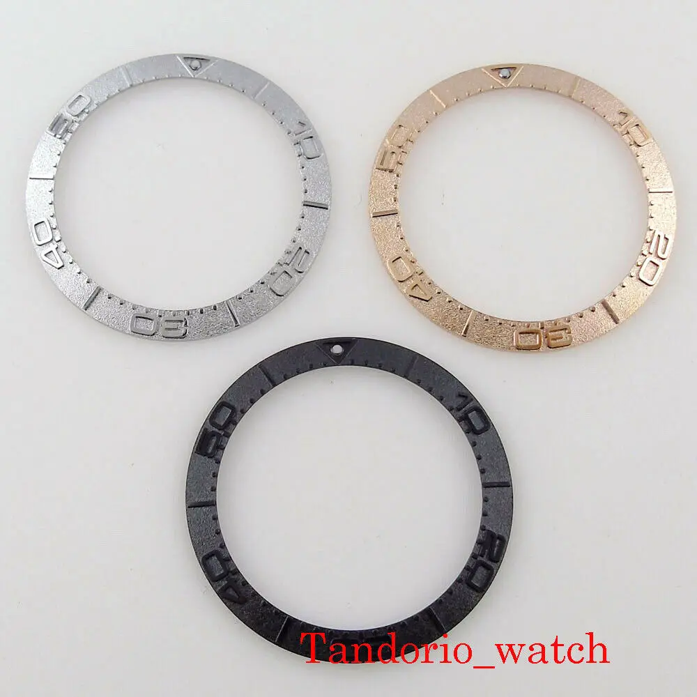

38mm Alloy Brushed Slope Watch Bezel Insert Fit for 40mm Watch Case Silver/Rose Gold/Black Color