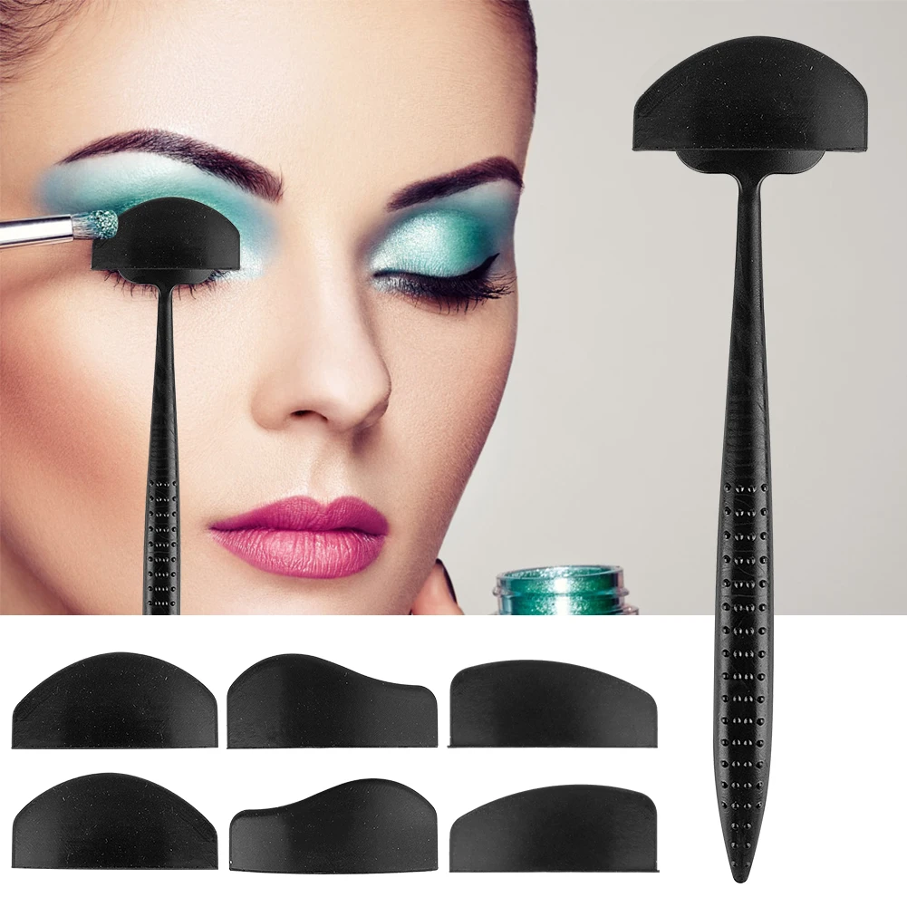 

6 In 1 Silicone Glamup Easy Crease Line Kit with Eyeshadow Brush Make Up Crease Line Kit Makeup Eye Applicator Eyeliner Stencil