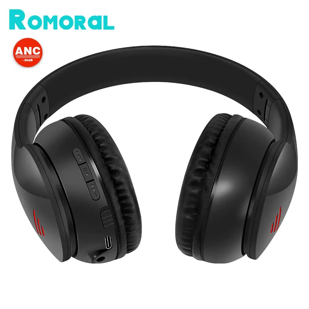 

2022 ANC Active Noise Cancelling Bluetooth 5.3 Headphone Foldable Sport Gaming/Music Mode Bass Over Ear HIFI Sound 40h Playtime