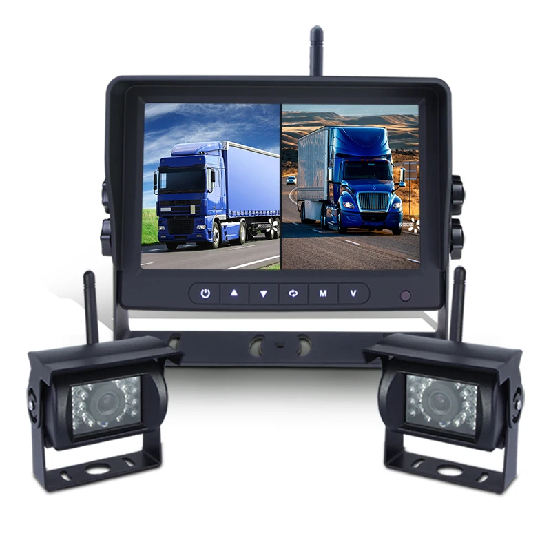 

Wireless Rear View Back up Camera Waterproof 18IR Night Vision System 7" Monitor for RV Truck Bus Trailer Lorry 12V 24V