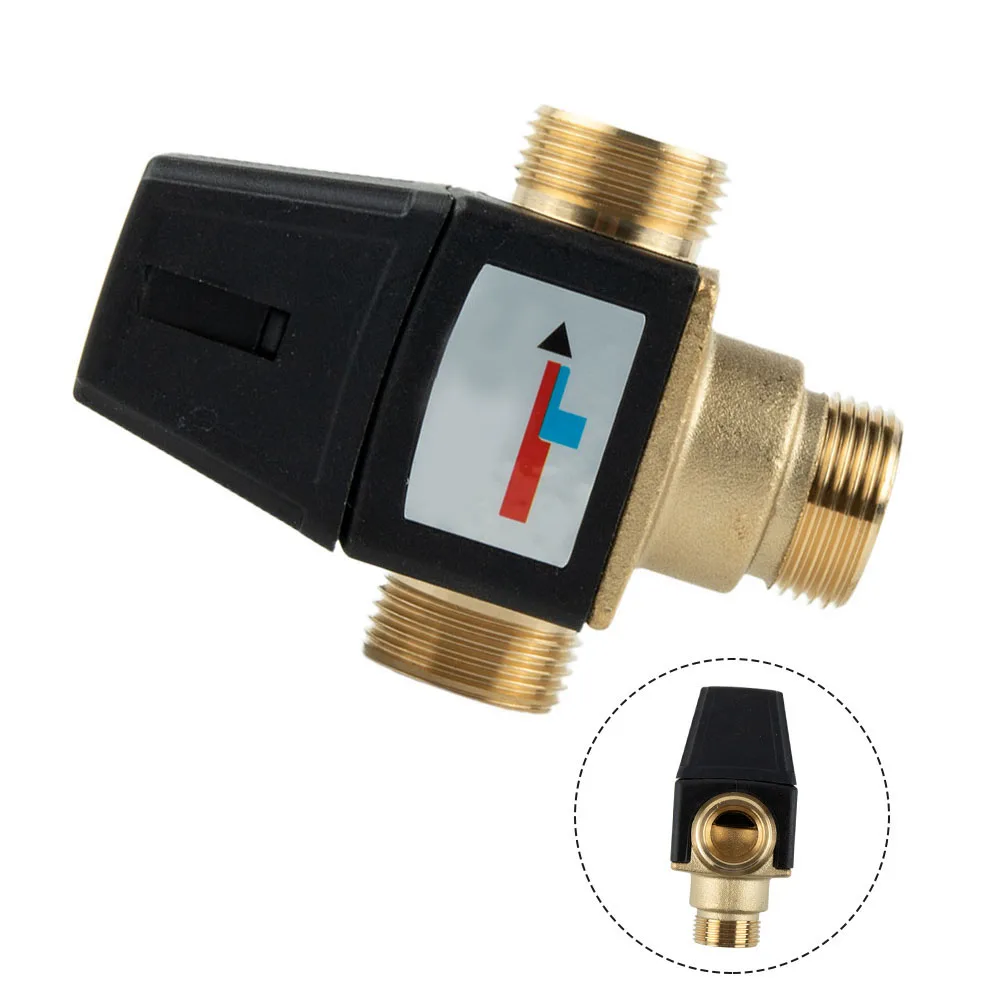 

3 Way External Thread Brass Thermostatic Mixing Valve Solar Water Heater Thermostatic Valve DN20/25 Female/Male Thread Brass